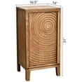thumbnail image 3 of eHemco Geometric Ripple End Table with Storage, Modern Retro Style, 16.5 x 14 x 31 Inches, Indoor Living Room Furniture, Natural Finish, 3 of 9