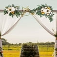 thumbnail image 6 of Rustic Wedding Arch Flowers Green Leaves Flowers Decorative Wreath Handmade Wedding Flower Swags for Table Wedding Lintel Decor Ornament Yellow, 6 of 10
