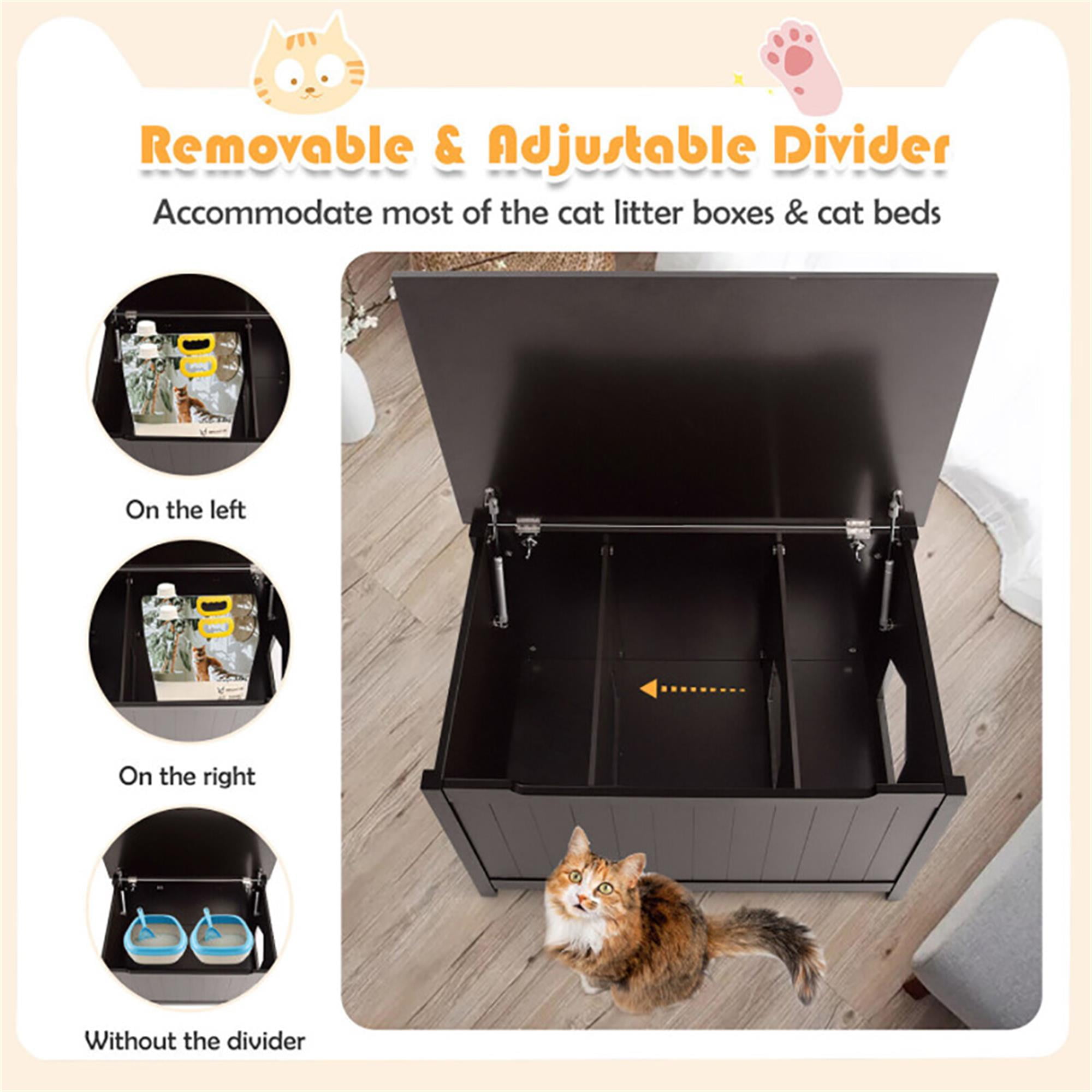 Kadyn 31" Cat Litter Box Enclosure, Dog-Proof Cat House with Cover for Large Cats, Hidden Cat Litter Box Furniture, Brown
