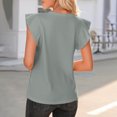 thumbnail image 4 of BLVB Womens Ruffle Sleeve Shirt Tank Top Blouse Sleeveless Plain Tee Shirt Ladies Dressy Tops Casual Summer Clothes, 4 of 7