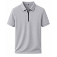thumbnail image 2 of Mens Golf Shirt Quick Dry Stretch Zip Short Sleeve Polo Shirt, 2 of 6