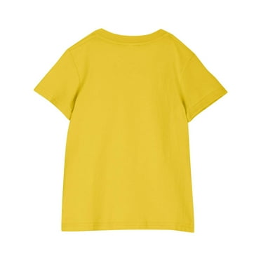 Odeerbi Kids Boys Girls T-shirt Dinosaur Print Short Sleeve Cotton Tee Tops Kids Fashion Cute Round Neck Cartoon Print Tees Yellow