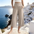 thumbnail image 2 of Breezora Casual Womens Linen Cotton Wide Leg High Waist Pants Relaxed Trousers for Daily Summer Wear, 2 of 6
