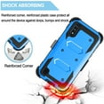 thumbnail image 3 of Samsung Galaxy A01 Case Clip Belt Holster,Takfox Shockproof Swivel Defender Heavy Duty Armor Protective Case & 2 Pcs Tempered Glass Screen Protector w/ Kickstand Rugged Cover For Galaxy A01 2020,Blue, 3 of 7
