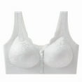 thumbnail image 2 of Feancey Womens Front Closure Bras No Underwire Comfort Support Bra Wide Strap Casual Everyday Brassieres Push Up Bralette Daily Wear White XXL, 2 of 4