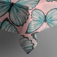 thumbnail image 5 of Blue Butterfly Pink Background Pattern Square Tablecloth,Waterproof Square Table Cover,Wipeable Spillproof Washable Table Cover for Home Kitchen Party Decor 42"X42"(107x107cm), 5 of 6