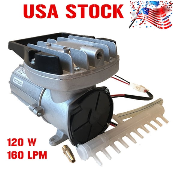 DC12V Air Pump Hydroponic Aquarium Fish Tank Pond Compressor Aerator 120W 160LPM