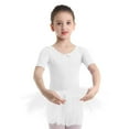thumbnail image 1 of inhzoy Robe Tutu de Danse Ballet pour Filles Manches Courtes Justaucorps Combinaison de Gymnastique Performance de Scène Blanc TP, 1 of 1