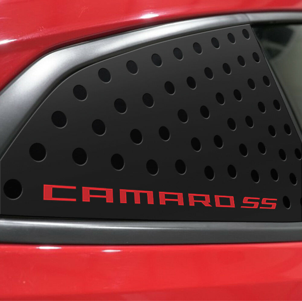 C Pillar Window Glass Sports Plate Mask Red Logo for Chevrolet Camaro