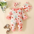 thumbnail image 4 of Karoyedx Girls Romper Fall Baby Clothes Newborn Baby Girl Clothes Preemie Clothes Girl Infant Fall Winter Outfits Jumpsuits Baby Romper Red Size,6-9 Months, 4 of 6