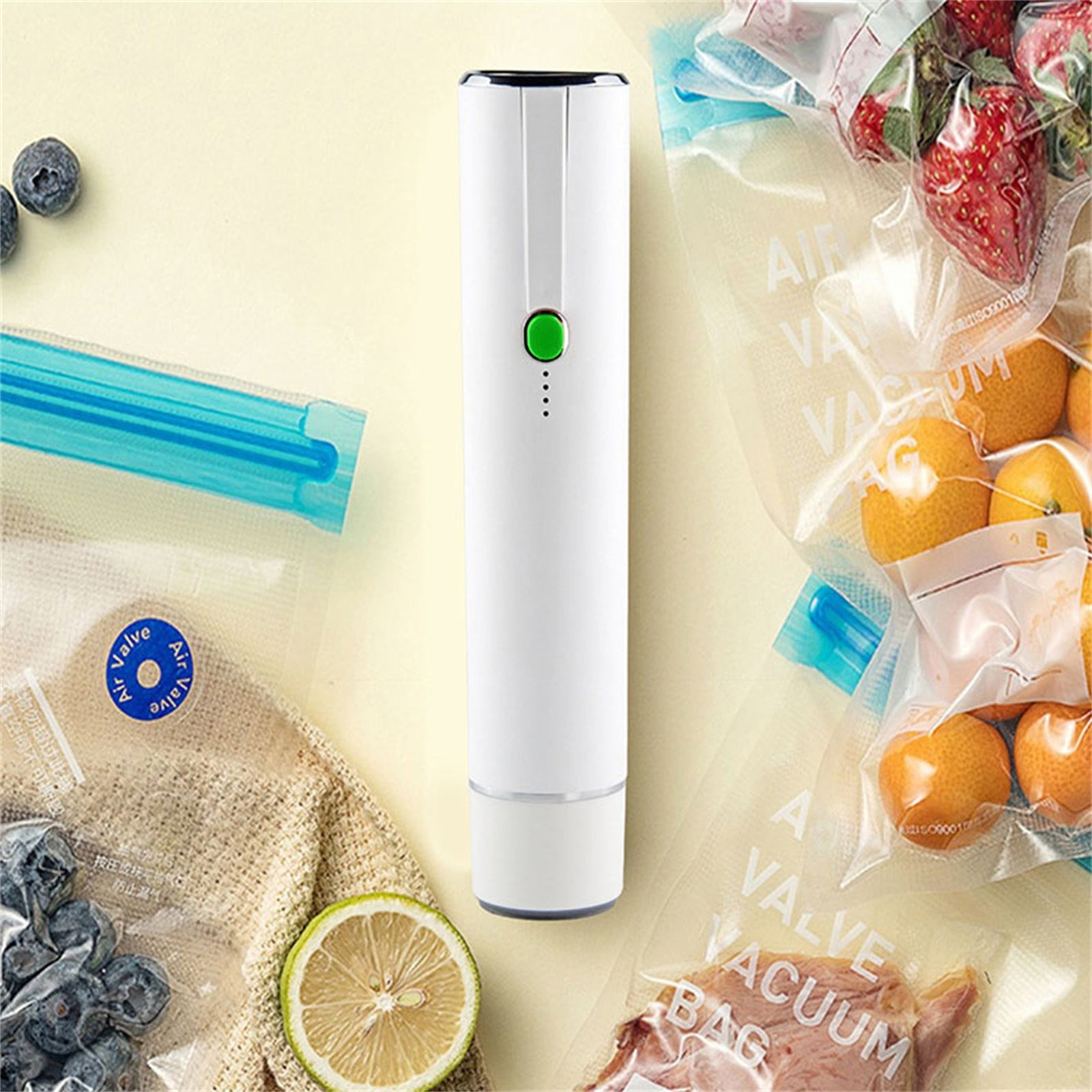 1 Pcs Handheld Vacuum Sealer,Vacuum Sealer For Food, 7.56 Inch Food Sealer Machine,Handheld Vacuum Sealer Machine, Portable Cordless Bag Sealer For Fruits, Fridge, Meats, Leftovers,White