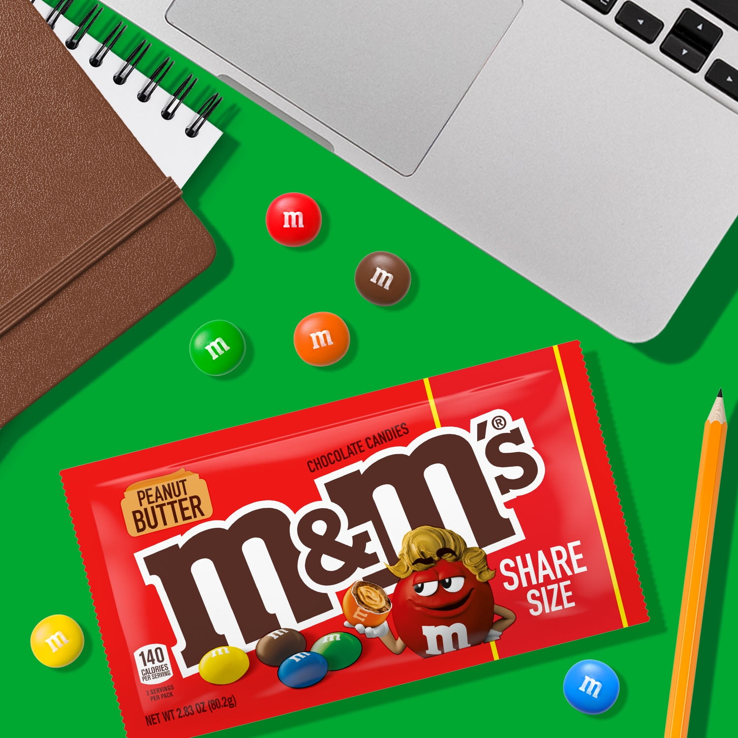M&M's Chocolate Candies, Peanut Butter, Sharing Size, 2.83 oz. Bags (case  of 24), 24 count - Harris Teeter