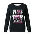 thumbnail image 3 of WREESH Women's Graphic Long Sleeve Sweatshirt Pink Ribbon Letter Shirts Breast Cancer Awareness Top Black, 3 of 5