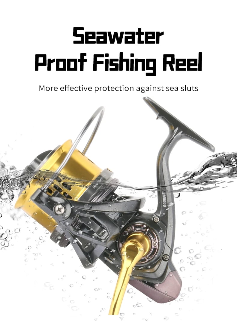 DEUKIO Fishing Reels 8000 10000 12000 Spinning Reels Drag 20KG Powerful Long Shot Surfcasting Reels Saltwater Fishing Tackle Sea
