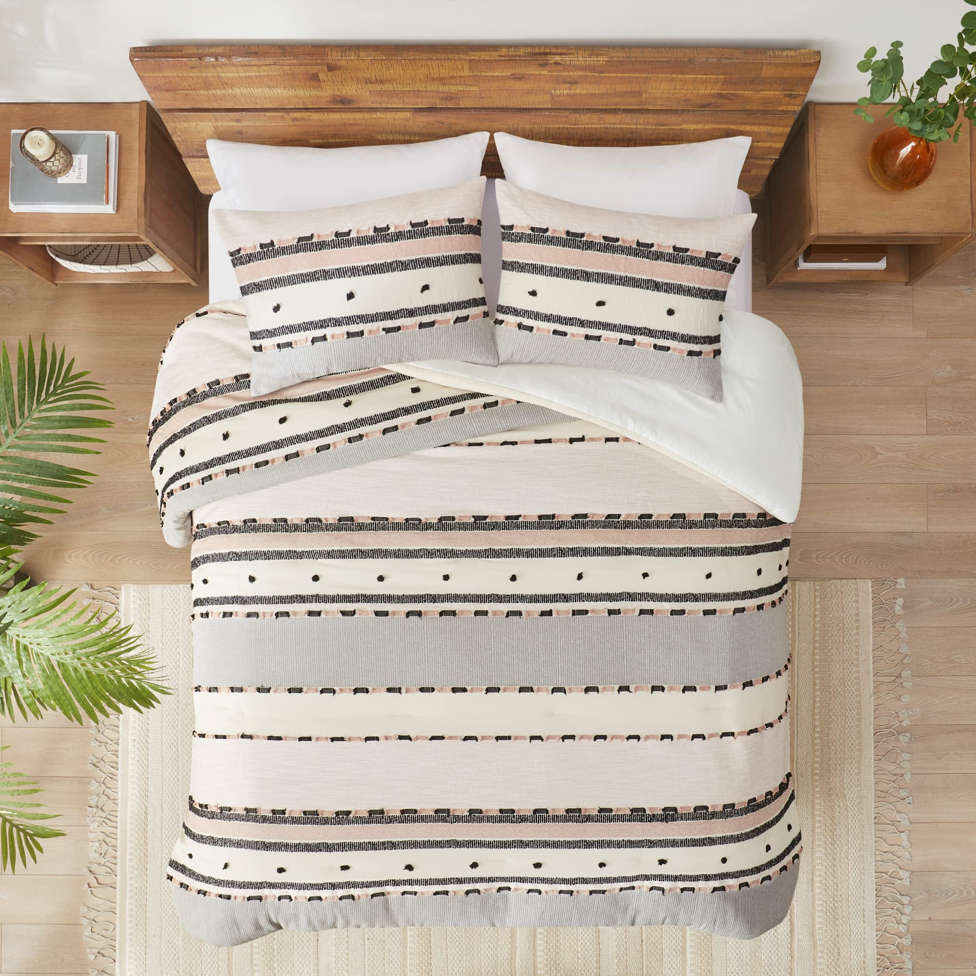 Hyde Lane Boho King Comforter Set ，Modern Farmhouse Tufted Bedding Sets