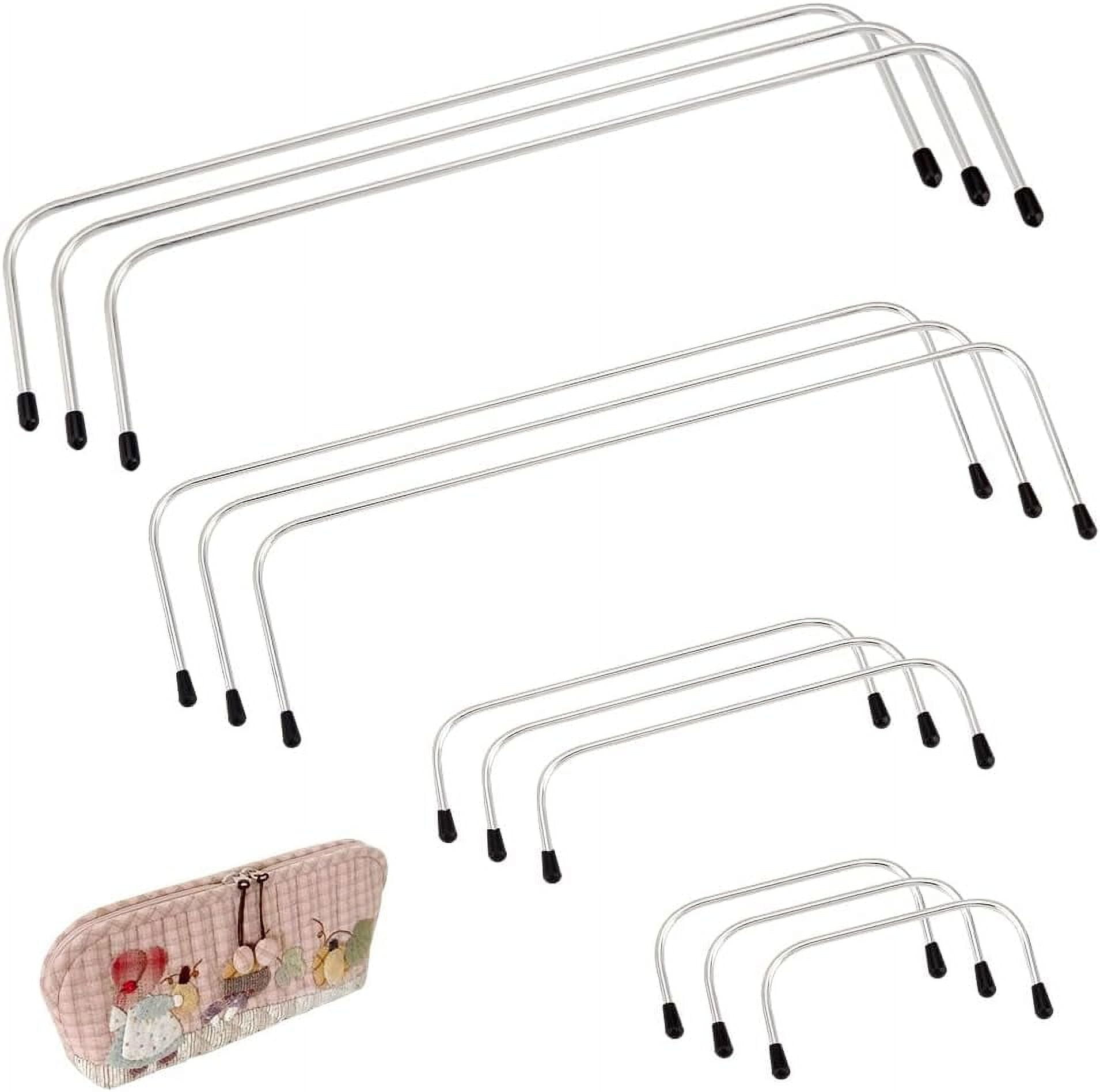 DIY Handbag Kiss Clasp Kit - 50Pcs Metal Internal Flex Frame Spring Hinges In 5 Sizes (Silver) For Coin Purses, Wallets & Craft Projects
