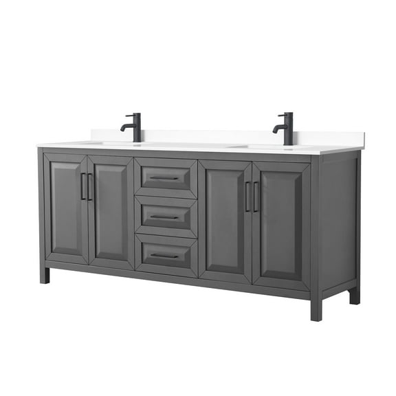 Wyndham Collection WCV252580DGBWCUNSMXX Daria 80" Free Standing Double Basin Vanity Set -