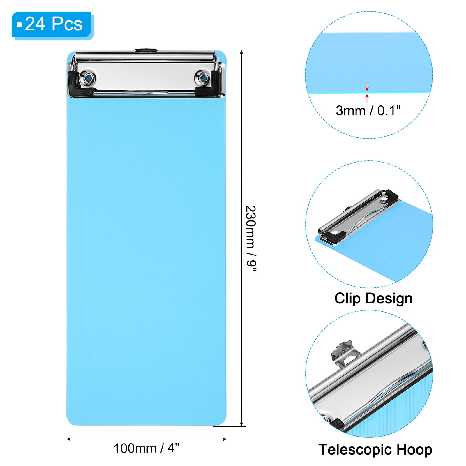 Uxcell Clipboards Letter Size Plastic Clear Hanging Clipboard 8.5"x11" A4 Home