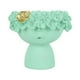 thumbnail image 5 of Pequeño jarrón de resina con forma de cabeza de niña, soporte para brochas de maquillaje, soporte para flores secas, decoración del hogar Verde, 5 of 9