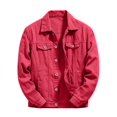 thumbnail image 6 of HBGVBA Men's Classic Denim Trucker Jacket, Button Front Point Collar Coat, Flap Chest Pockets Long Sleeve Casual Outerwear, 6 of 6