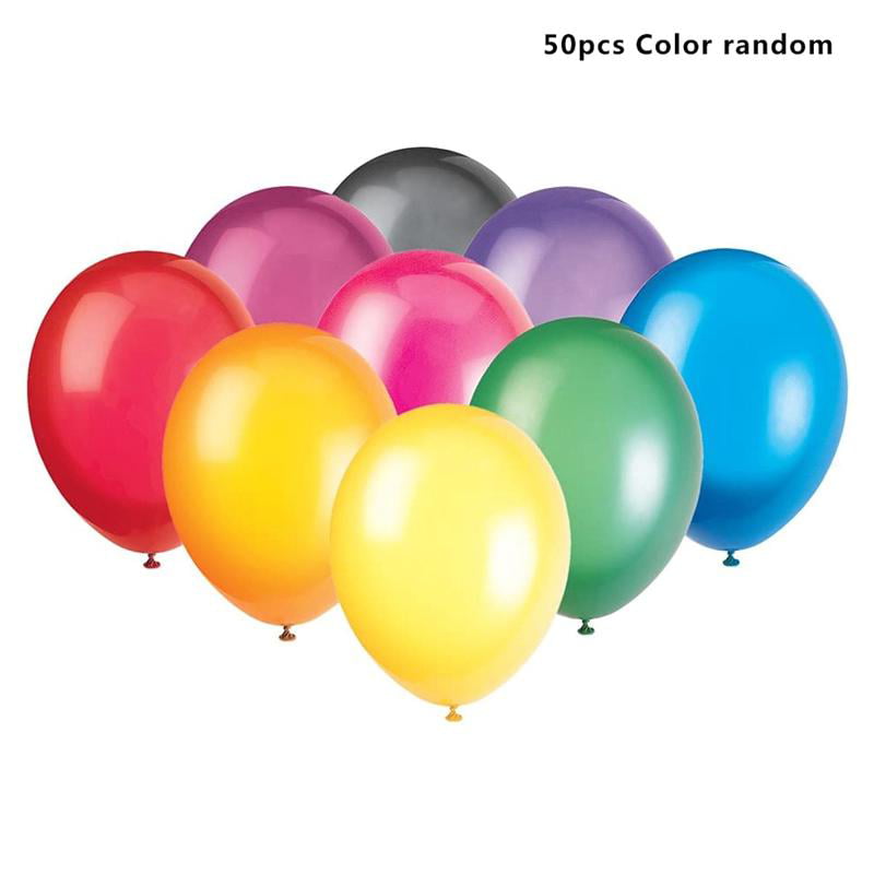 Party Balloons 50 Assorted Latex Balloons 12 Inch 7 Color Metallic Balloons for Party Decoration and Birthday Party Supplies 