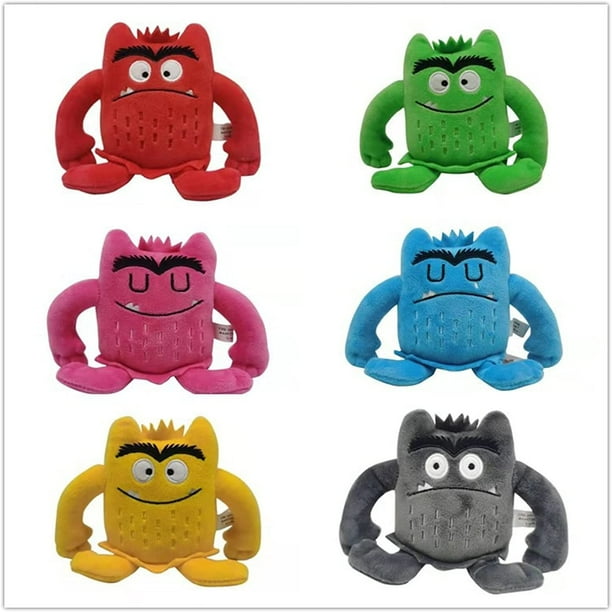 Juego de 6 piezas de peluches de monstruos coloridos, muñecos de peluche para bebés, juguetes relajantes para el estado de ánimo, regalos de Navidad para niños, 16 cm