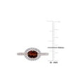 thumbnail image 3 of 0.95 Carat (Ctw) Oval Garnet Ring in 10K Rose Pink Gold with Diamonds for Women, 3 of 6