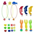 thumbnail image 2 of Set de juguetes de buceo en piscina | Kit de juego de natación submarina con coloridos anillos de torpedos flotantes y hundidos sacos de arena delfines gemas | PVC | Entrenamiento de snorkel, 2 of 6