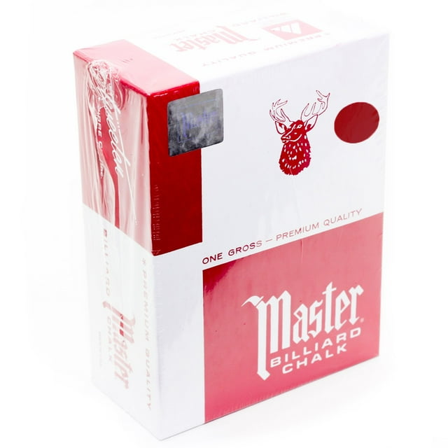Master Pool Cue Chalk Gross 144 Pieces Burgundy