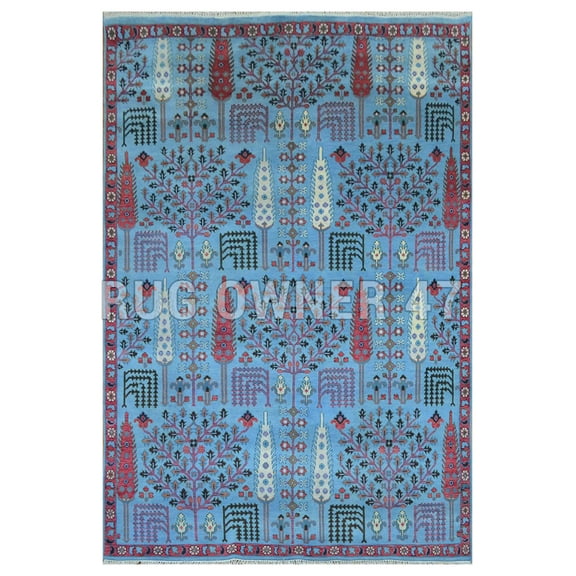 Hand-Knotted Elegance Serapi Area Rug 9X12 Home Decor Handmade Serapi Area Rug M Blue, Rust