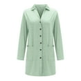 thumbnail image 4 of BLOCLOALO Long Sleeve Cardigan for Women Button Up Sweaters Fashionable and Casual Solid Color Button Tie Pocket Cardigan Jacket Collared Shirts Office Cardigan Boyfriend Sweaters for Women Green 3Xl, 4 of 8
