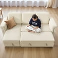 thumbnail image 6 of Homall L-Shaped Sofa Bed with Reversible Storage Chaise Convertible Modern Sectional Couch for Living Room,Corduroy Beige, 6 of 8