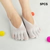 Orthopedic Compression Socks Women's Toe Socks Ultra Low Cut Liner with Gel Tab White 5 pairs