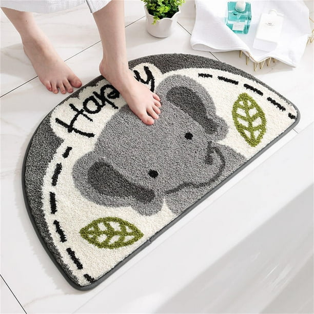 Alfombra de Baño Semicircular de 40 X 60 Cm, Absorbente, para Puerta Del Hogar, de Secado Rápido