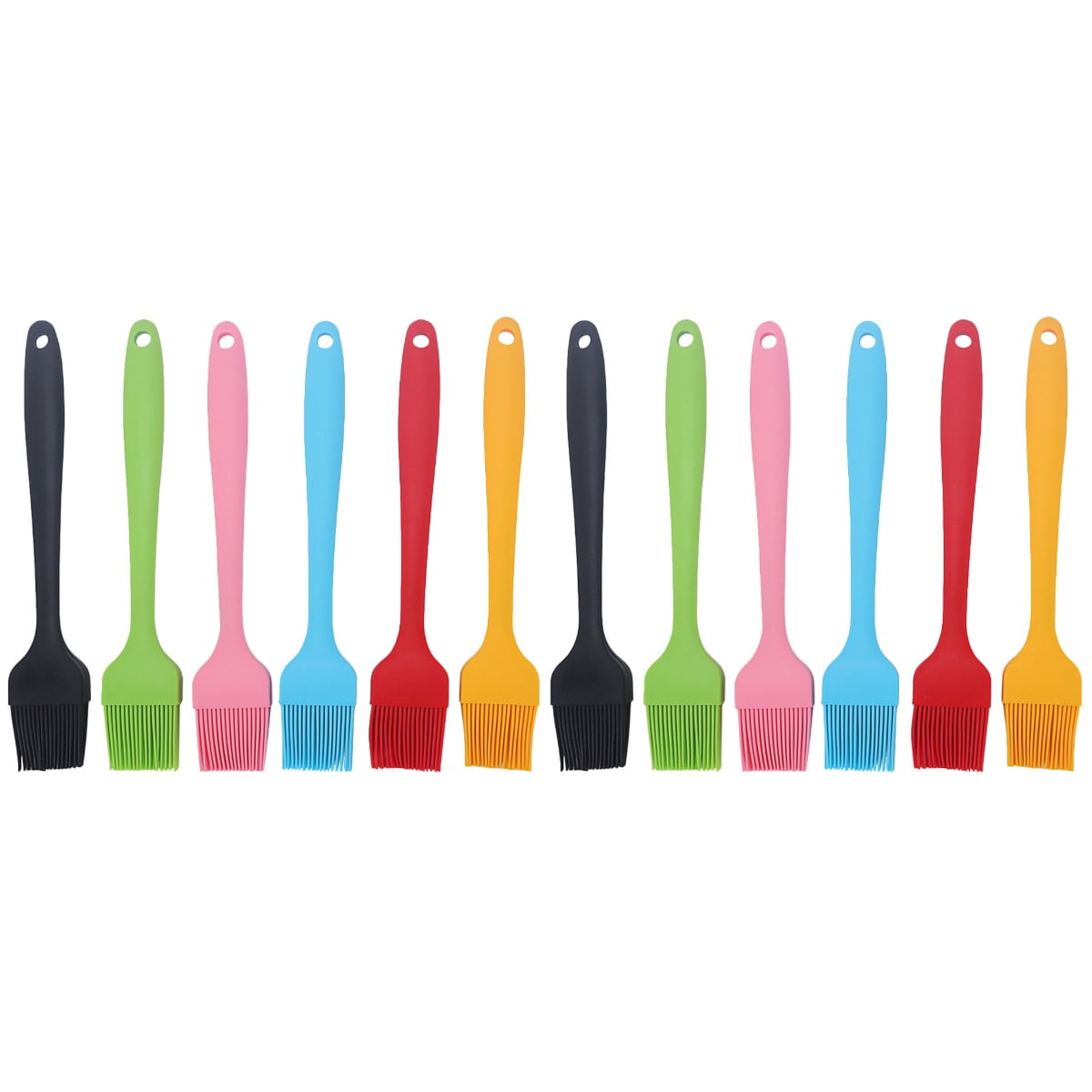 Homemaxs 12 pcs Silicone Basting Pastry Brush Cooking Brush Oil Sauce Brushes Kitchen Brushes