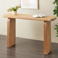 thumbnail image 2 of DecMode 55" x 32" Brown Wood Rectangle Console Table with Arched Legs, 1-Piece, 2 of 9