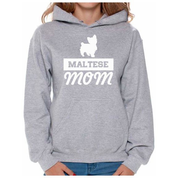 Awkward Styles Women's Maltese Dog Mom Graphic Hoodie Tops Pet Lover Gift