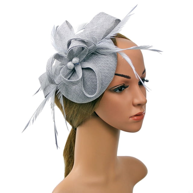 Trayknick Chapeau Fausse Plume en Filet Forme de Nœud Béret Mini