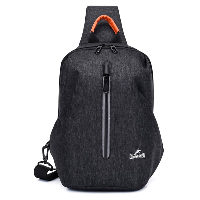 Men Sling Backpack Fashion Splash-proof Solid Color Chest Bag Crossbody Purse