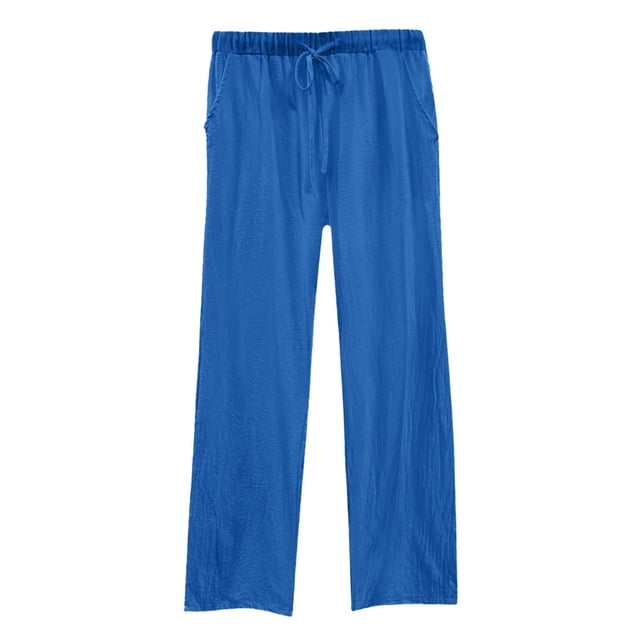 Womens Daily Elastic Waist Workout Trousers - Solid Design, Comfortable Fabric, Suitable for All Seasons