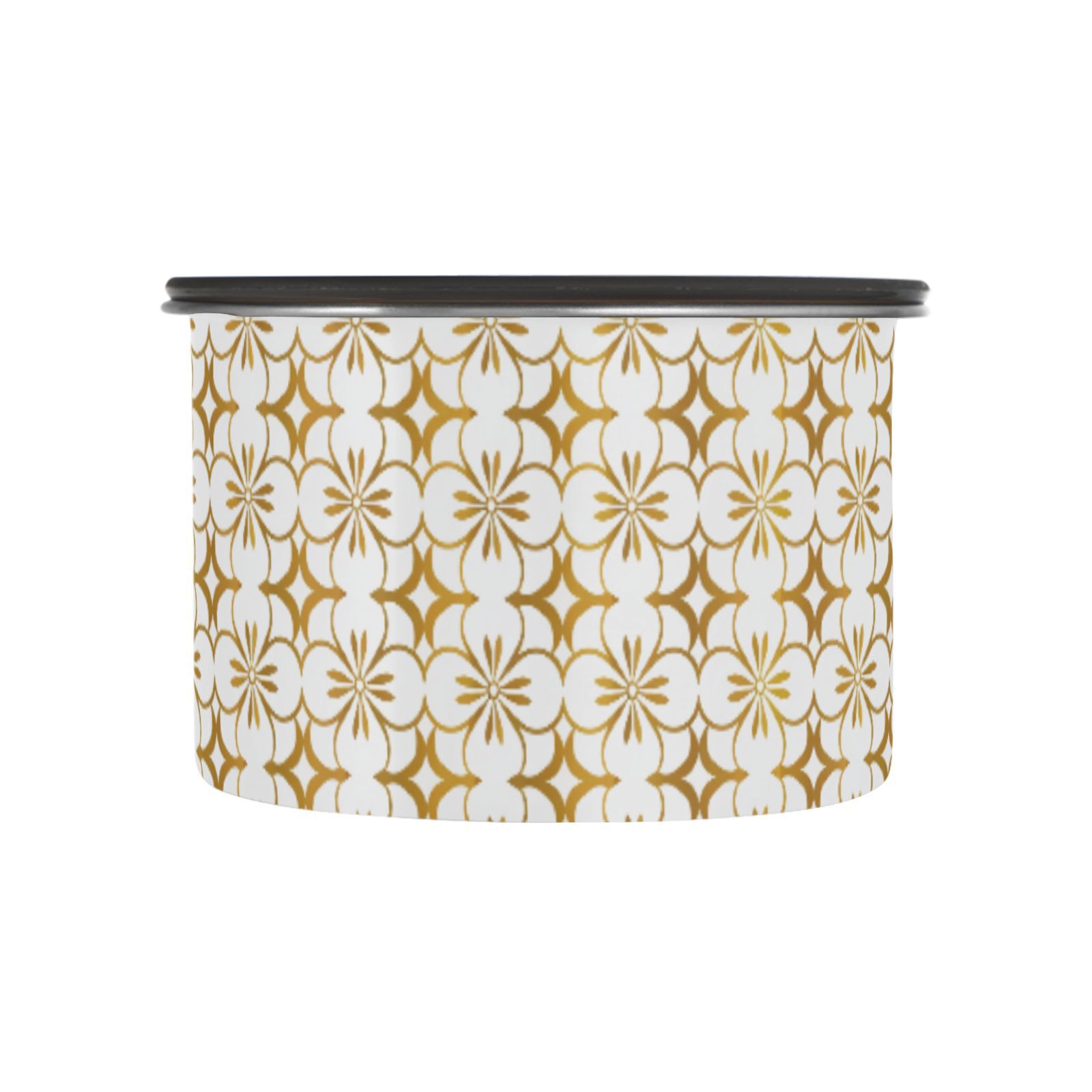 Gold Geometric Flower Airtight Coffee Bean Canister 30oz Food Storage Containers with Lids For Gournd, Tea, Sugar, Flour, Rice, Cereal, Candy Cookie Jar