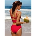 thumbnail image 7 of Charmo Women Bikini Sets Cutout O-Ring Swimsuit High Cut 2 Piece Bathing Suit, 7 of 7