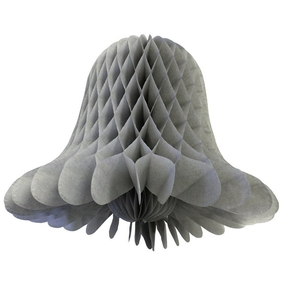 3-pack 9 Inch Hanging Honeycomb Tissue Paper Bell Decoration, Gray, by Devra Party