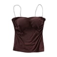 thumbnail image 2 of AherBiu Womens Camisole Tops Seamless Slim Fitting Undetshirts Summer Spaghetti Strap Basic Camisoles Solid Color, 2 of 3
