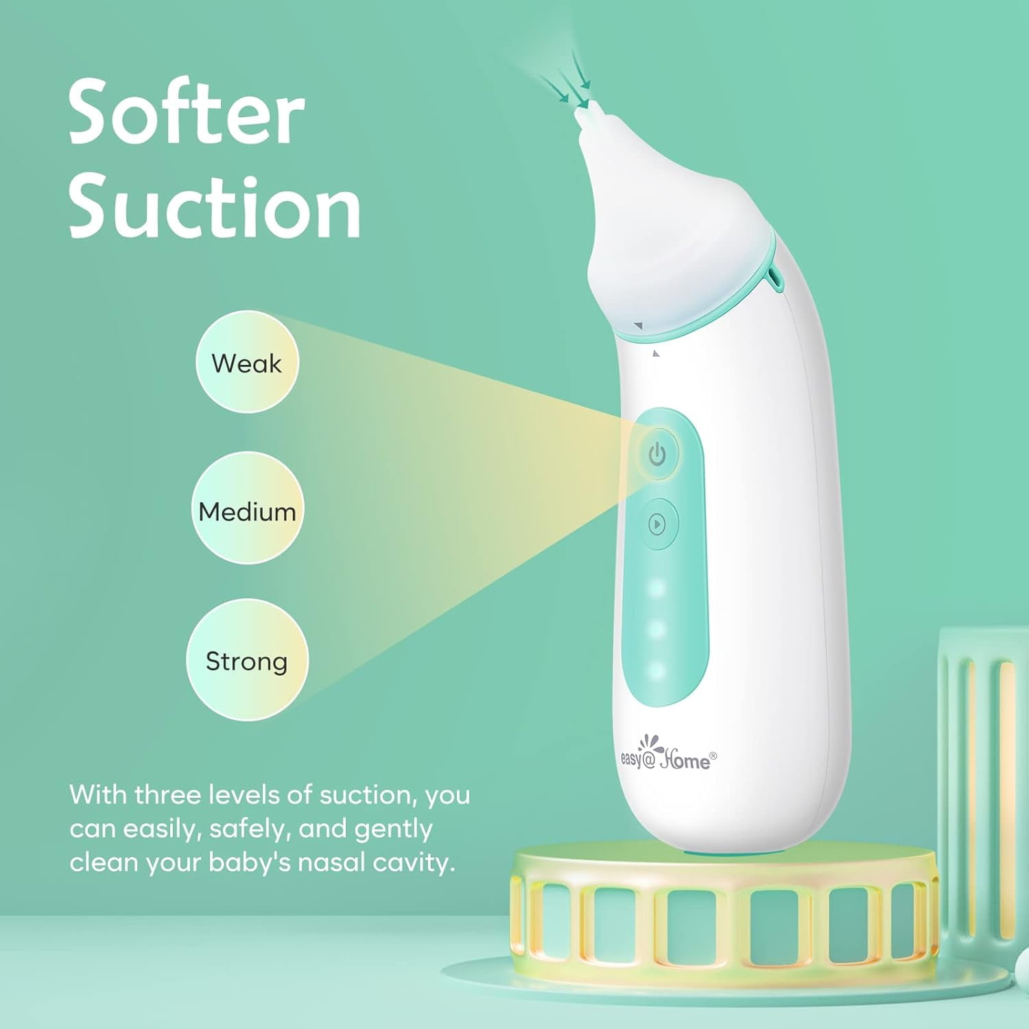 Easy@Home Visual Baby Electric Nasal Aspirator for Stuffy Noses, Green