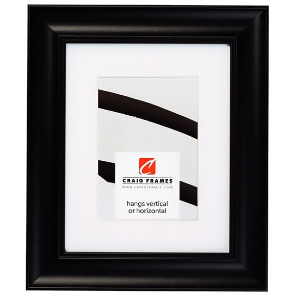 Craig Frames Vintage Revival, 24x36 inch Satin Black Picture Frame Matted for a 20x30 Photo