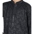 thumbnail image 4 of TRILOKI Kids Kurta Set for Boys Sequined Embroidery Black Rayon Indian Traditional Ethnic Wear, 4 of 5
