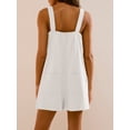 thumbnail image 5 of Musuos Women Casual Summer Rompers Overalls Solid Color Sleeveless Backless Shorts Loose Jumpsuits with Pockets Streetwear, 5 of 7