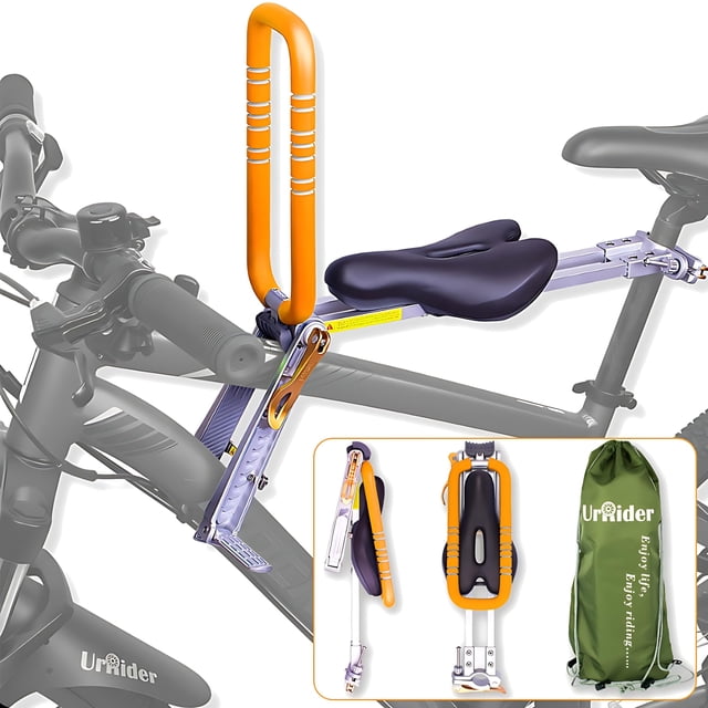 Asiento de bicicleta infantil UrRider con soporte frontal para niños de 2 a 6 años