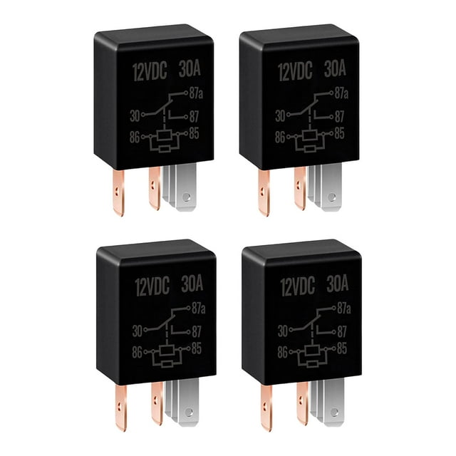Paquete de 4 Relés de Coche 5 Pines 12V 30A Piezas de Repuesto para Vehículos Durable Universal Sharpla Relé intermitente